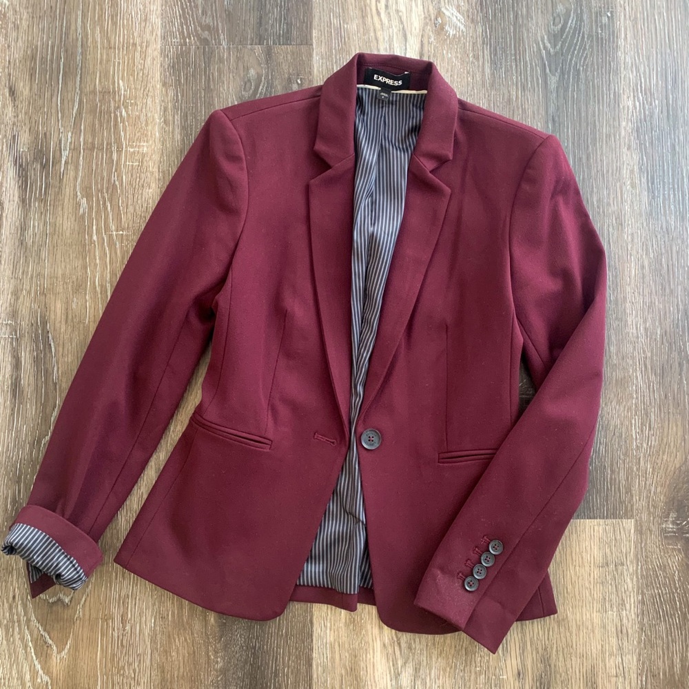 Express One Button Fitted Blazer